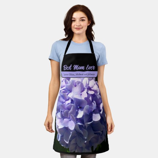 Tablier Purple Hydrangea meilleure mère jamais (Porté)