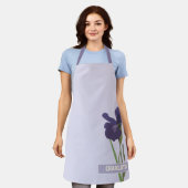 Tablier Purple Iris Floral Nom personnalisé (Porté)