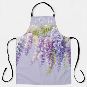 Tablier Purple lavande aquarelle glycine florale lilas