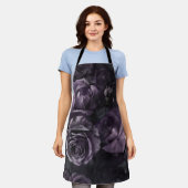 Tablier Purple Lavender Moody Rose Floral Goth (Porté)