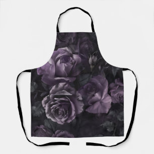 Tablier Purple Lavender Moody Rose Floral Goth