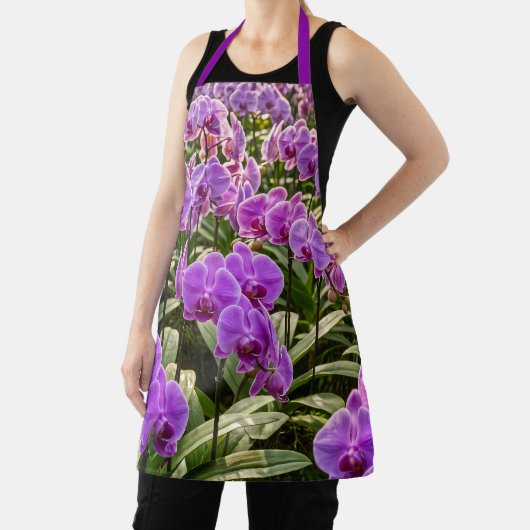 Tablier Purple Orchids Apron (Insitu)