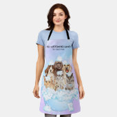 Tablier Purple rose bleu animal de compagnie Grooming Chie (Porté)
