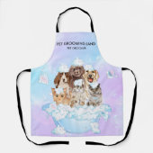 Tablier Purple rose bleu animal de compagnie Grooming Chie (Recto)
