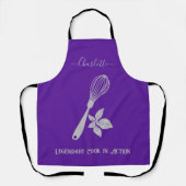Tablier Purple Royal avec Whisk d'argent doux et Herb (Recto)
