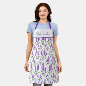 Tablier PurpleSage Green Lavender Custom Name Apron (Porté)