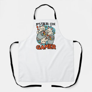 Tablier Purr On Gamer - Conception De Jeu De Chat Cute