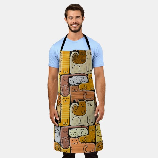 Tablier Puzzle Funny Chats House sans joint (Porté)