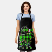 Tablier Pyjamas de Noël des cerfs de buffles bleu (Porté)