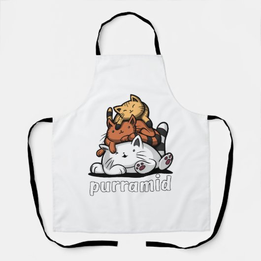 Tablier Pyramide de chats Purramide Chatons mignons (Recto)