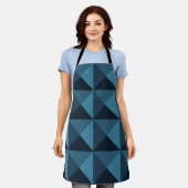 Tablier Pyramides bleu foncé (Porté)