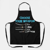 Tablier Python Choisissez votre arme Funny Computer Scienc (Recto)