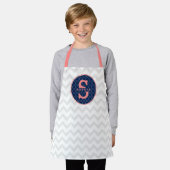 Tablier Quatrefoil Chevron Motif Coral Monogramme (Porté)