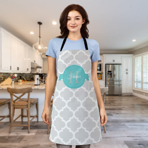 Tablier Quatrefoil turquoise personnalisé