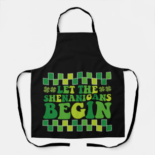 Tablier Que les Shenanigans commencent Irish Groovy Rétro