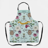 Tablier Queen Bee Meilleure maman jamais Floral Bee Motif (Recto)