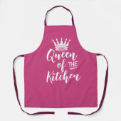 Tablier Queen of Kitchen Apron, Rose Personnalisé Maman Ca (Recto)