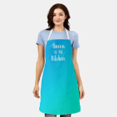 Tablier Queen of the Kitchen Blue to Turquoise Gradient Ap (Porté)