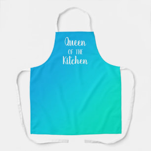 Tablier Queen of the Kitchen Blue to Turquoise Gradient Ap
