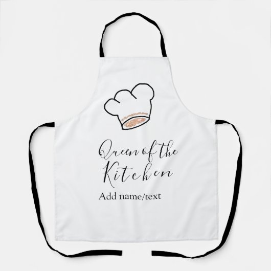 Tablier Queen of the kitchen chef cooking add name crown  (Recto)