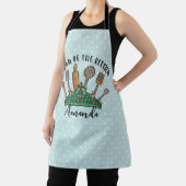 Tablier Queen of the Kitchen Cute Mint Green Pois (Insitu)