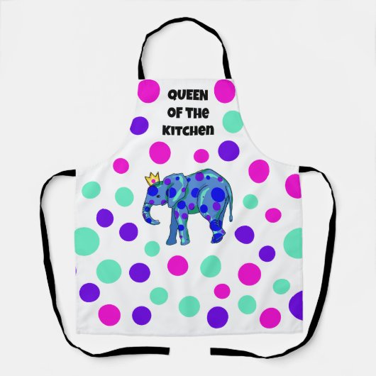 Tablier Queen of the Kitchen Elephant Apron (Recto)