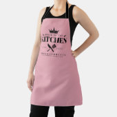 Tablier Queen of the Kitchen Lady Chef Personnalisé rose (Insitu)