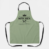 Tablier Queen of the Kitchen Lady Chef Personnalisé Vert (Recto)