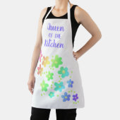 Tablier Queen of the Kitchen Rainbow Flowers Apron (Insitu)