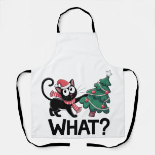 Tablier Quel sapin de Noël chat noir drôle de fêtes de Noë
