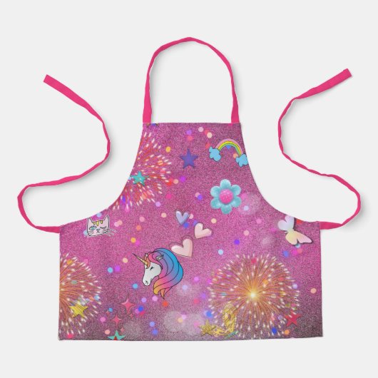 Tablier Quelques mignonnes 2 roses (Recto)