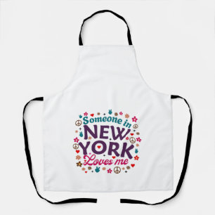 Tablier Quelqu'un à New York m'aime, design rétro amusant