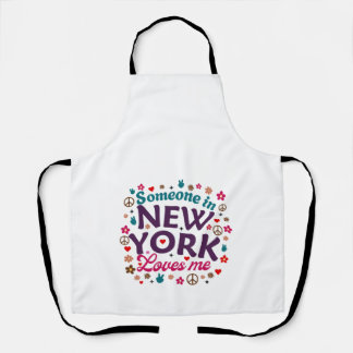Tablier Quelqu'un à New York m'aime, design rétro amusant