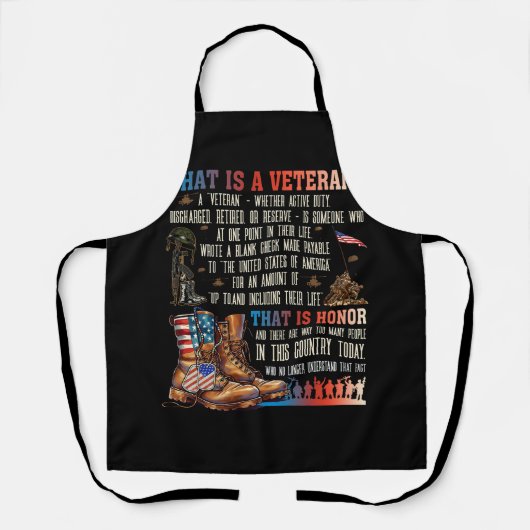 Tablier Qu'Est-Ce Qu'Un Vétéran Qui Est Honnête Patriotiqu (Recto)