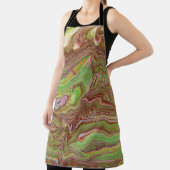 Tablier Questions 1 Wild Green Maroon Apron (Insitu)