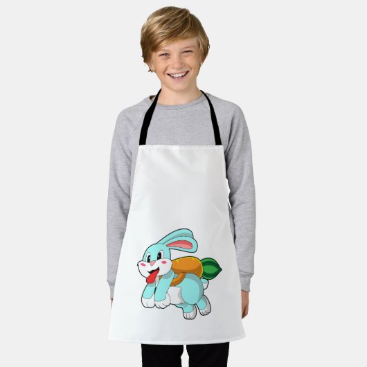 Tablier Rabbit avec carotte comme fusée (Porté)