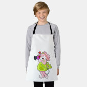 Tablier Rabbit comme coiffeur avec sèche-cheveux (Porté)