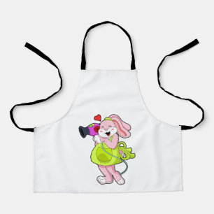 Tablier Rabbit comme coiffeur avec sèche-cheveux
