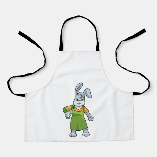 Tablier Rabbit comme coiffeur avec sèche-cheveux (Recto)