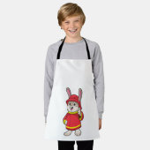Tablier Rabbit comme pompier avec casque (Porté)
