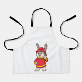 Tablier Rabbit comme pompier avec casque (Recto)