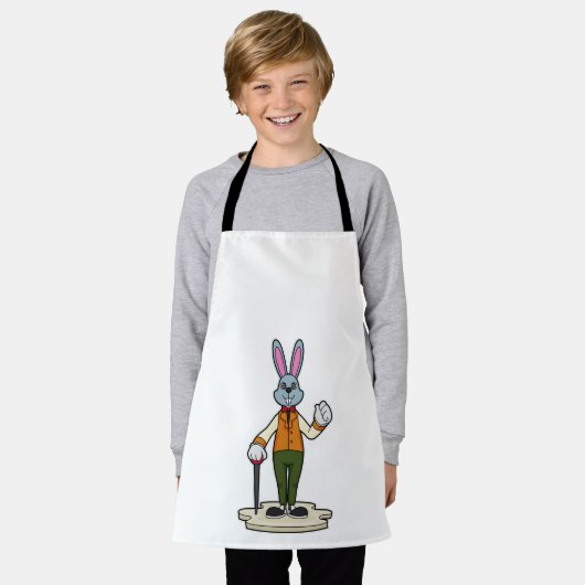 Tablier Rabbit en Gentleman avec canne (Porté)