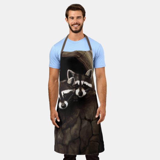 Tablier Raccoon Brown Cute Tree (Porté)
