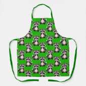 Tablier Raccoon Pattern Design Green  (Recto)