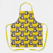Tablier Raccoon Pattern Design Yellow  (Recto)