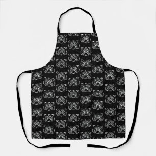 Tablier Raccoon tribal noir et blanc