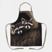 Tablier Raccoons Brown Cute Tree (Recto)