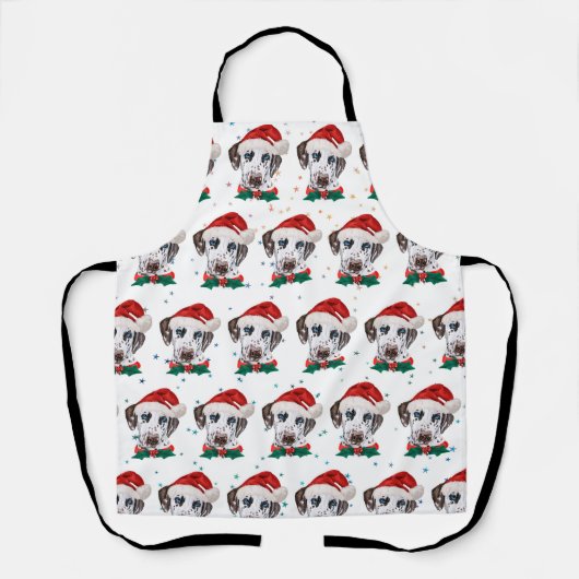 Tablier Race de chien dalmatien Noël (Recto)