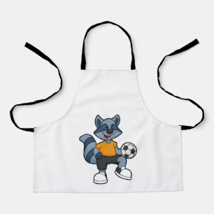 Tablier Racon comme joueur de football avec balle de footb