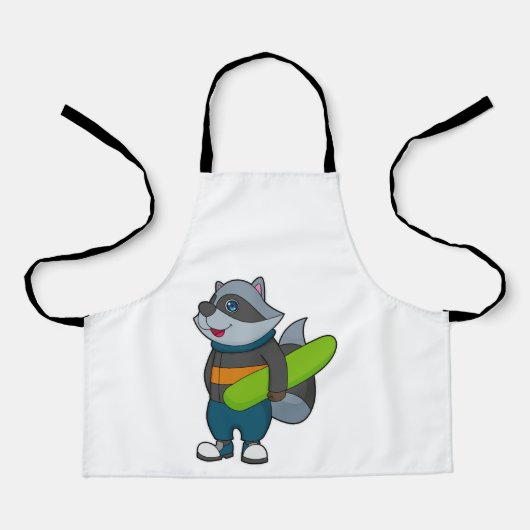 Tablier Racoon as Snowboarder avec snowboard (Recto)